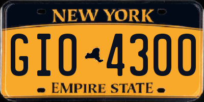 NY license plate GIO4300