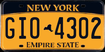 NY license plate GIO4302
