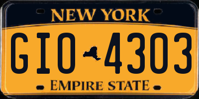 NY license plate GIO4303