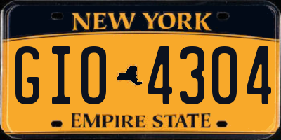 NY license plate GIO4304