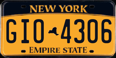 NY license plate GIO4306