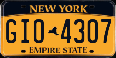 NY license plate GIO4307