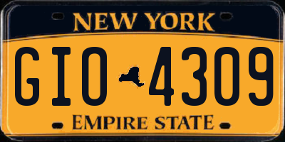 NY license plate GIO4309