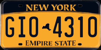 NY license plate GIO4310