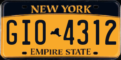 NY license plate GIO4312