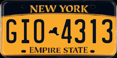 NY license plate GIO4313