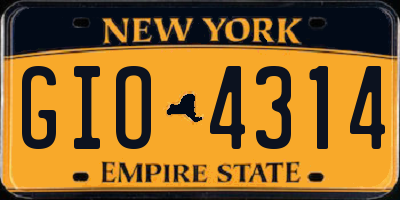 NY license plate GIO4314