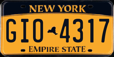 NY license plate GIO4317