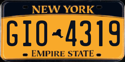 NY license plate GIO4319