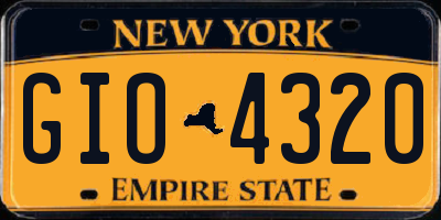 NY license plate GIO4320