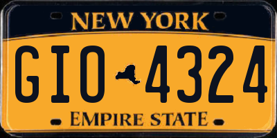 NY license plate GIO4324