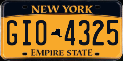 NY license plate GIO4325