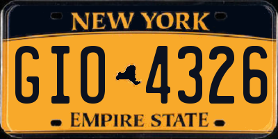 NY license plate GIO4326