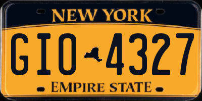 NY license plate GIO4327