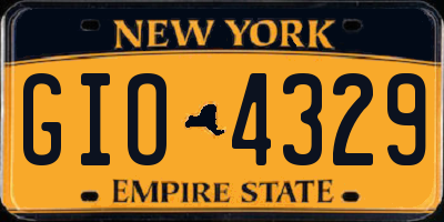 NY license plate GIO4329