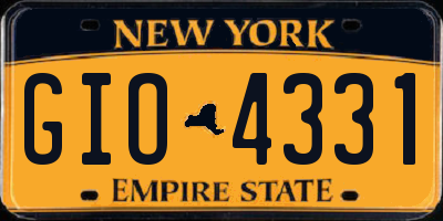 NY license plate GIO4331