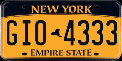 NY license plate GIO4333