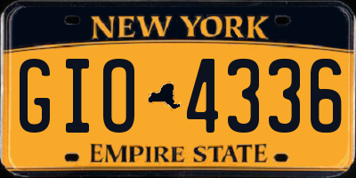NY license plate GIO4336