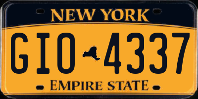NY license plate GIO4337