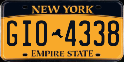 NY license plate GIO4338