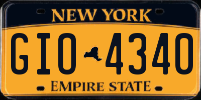 NY license plate GIO4340