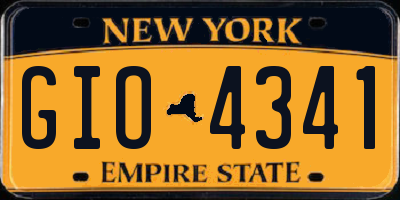 NY license plate GIO4341