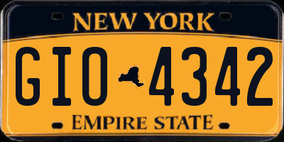 NY license plate GIO4342