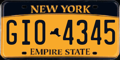 NY license plate GIO4345