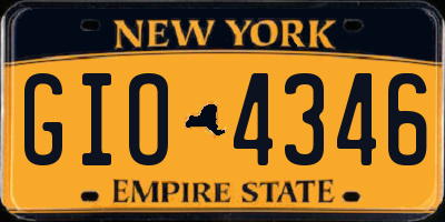NY license plate GIO4346