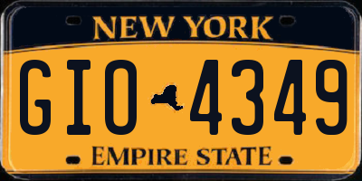 NY license plate GIO4349