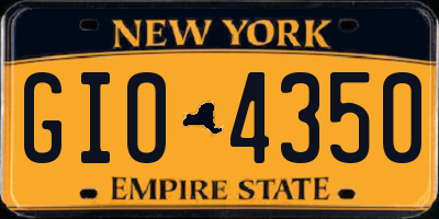 NY license plate GIO4350