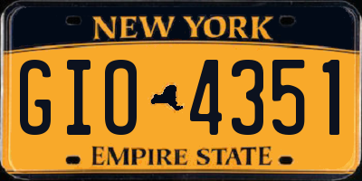 NY license plate GIO4351