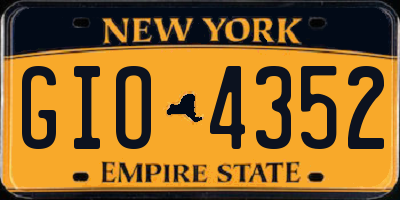 NY license plate GIO4352