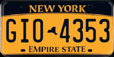 NY license plate GIO4353