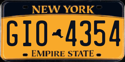 NY license plate GIO4354