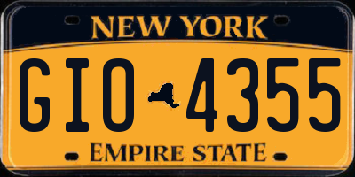 NY license plate GIO4355