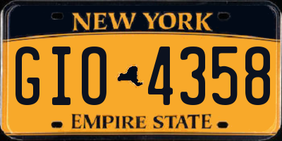 NY license plate GIO4358