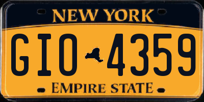 NY license plate GIO4359