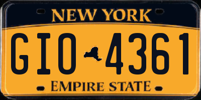 NY license plate GIO4361