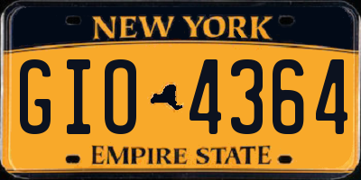 NY license plate GIO4364