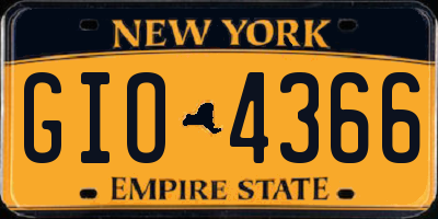 NY license plate GIO4366