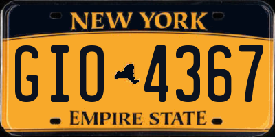 NY license plate GIO4367