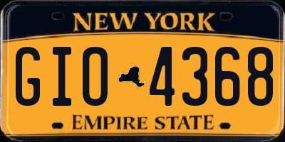 NY license plate GIO4368