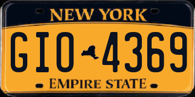 NY license plate GIO4369