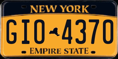 NY license plate GIO4370