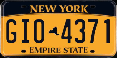 NY license plate GIO4371