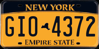 NY license plate GIO4372