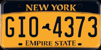 NY license plate GIO4373