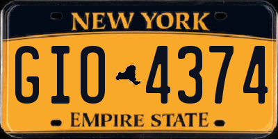 NY license plate GIO4374