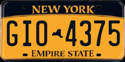 NY license plate GIO4375